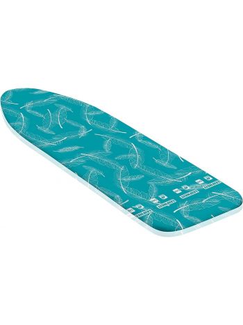 Leifheit Bügelbrettbezug Thermo Reflect S/M, für Bügelflächen bis max. 125 x 40 cm, für Dampfbügeleisen, mit Hitze- und Dampfreflektion für schnelleres Bügeln, mit elastischem Gummizug