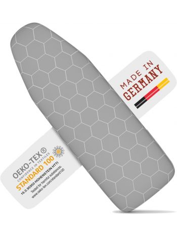 Bügelbrettbezug 120x40 | Hitzereflektierend | Gummizug | OEKOTEX100 | 5 Größen | Polsterung | Bügelbrettbezug für Dampfbügelstation und Dampfbügeleisen | Bügeltischbezug 